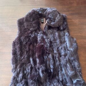 Saks Fifth Avenue Brown Fur Vest